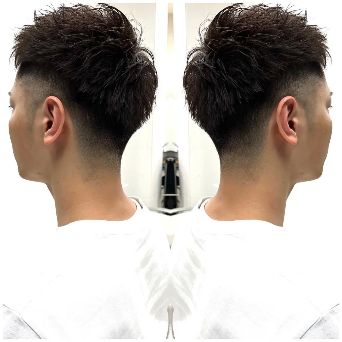 ショート カラー メンズ メンズパーマ ツーブロック カット ヘアカラー トリートメント ハタケヤマヨシキ ／BOOTHのヘアスタイル