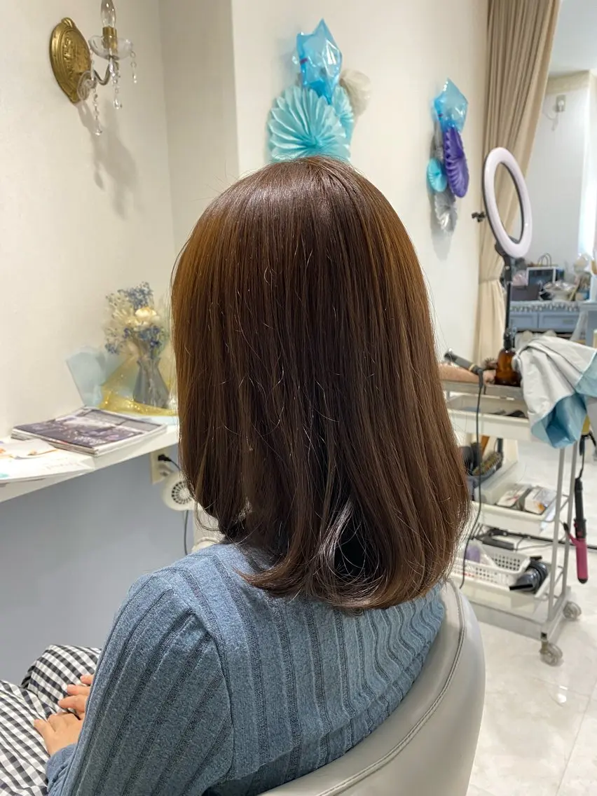 セミロング カラー フォギーグレージュ グレージュ MASUMI／ 川西能勢口LUMIAのヘアスタイル