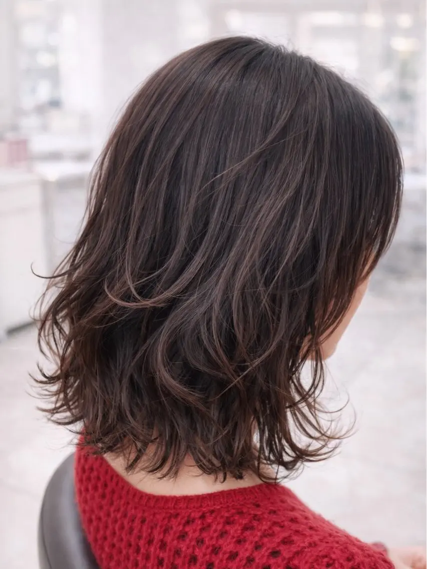 ミディアム カラー くびれヘア 似合わせカット 中原由貴 /WILLOW京橋のヘアスタイル
