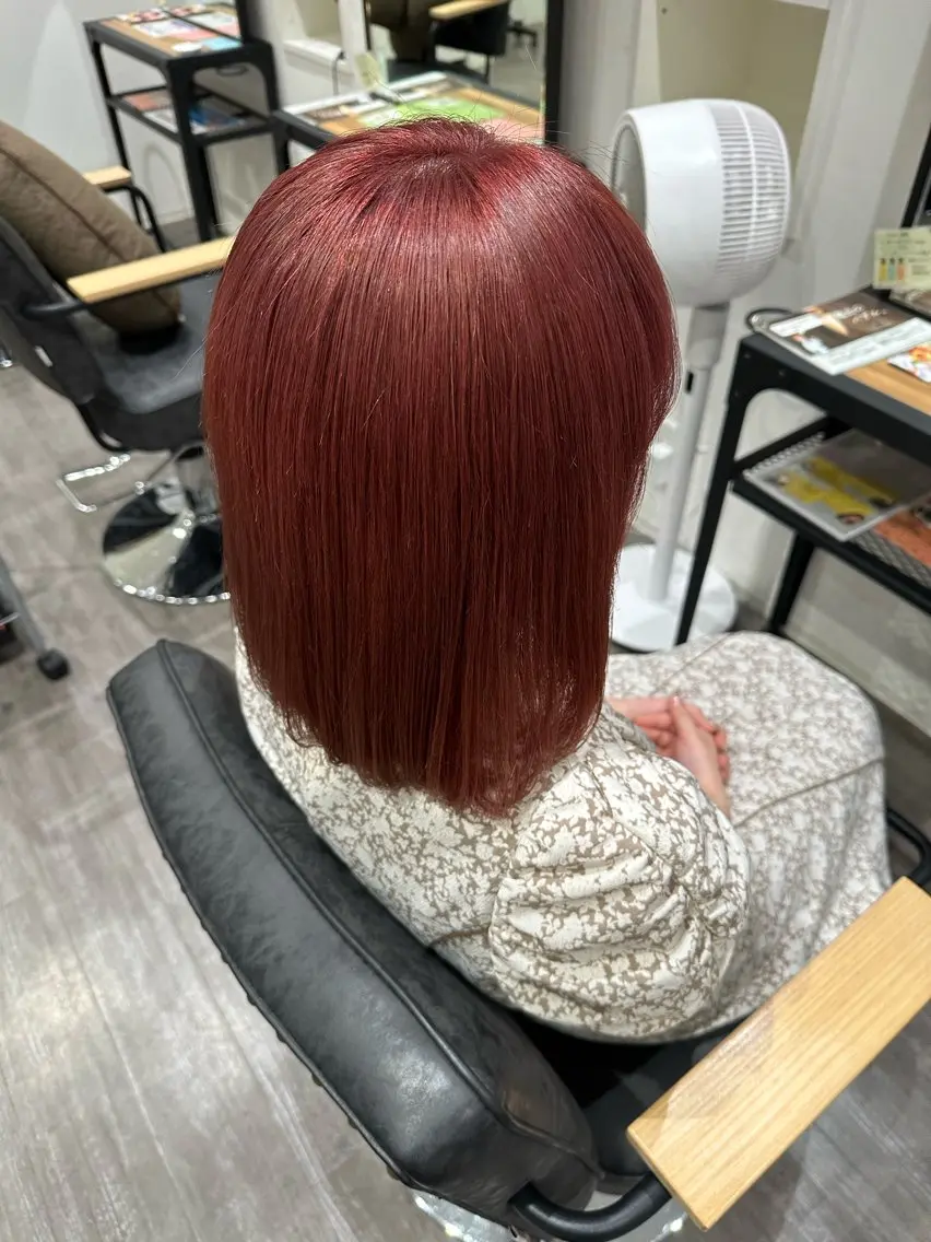 ミディアム カラー ピンクカラー ローズカラー カット ヘアカラー トリートメント 艶髪レイヤー上田 紗也🇰🇷💗のヘアスタイル