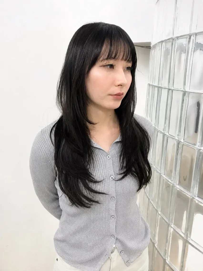 ロング カラー パーマ 透明感艶カラー/ リュウジンキョウカのヘアスタイル