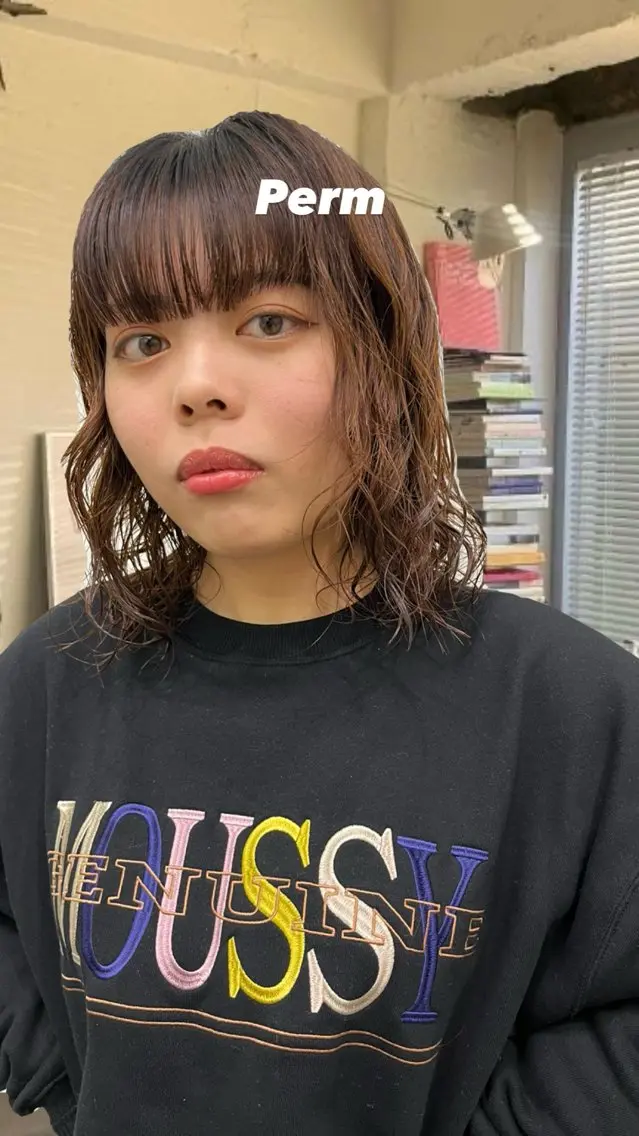ミディアム パーマ JUURI- Shionのヘアスタイル