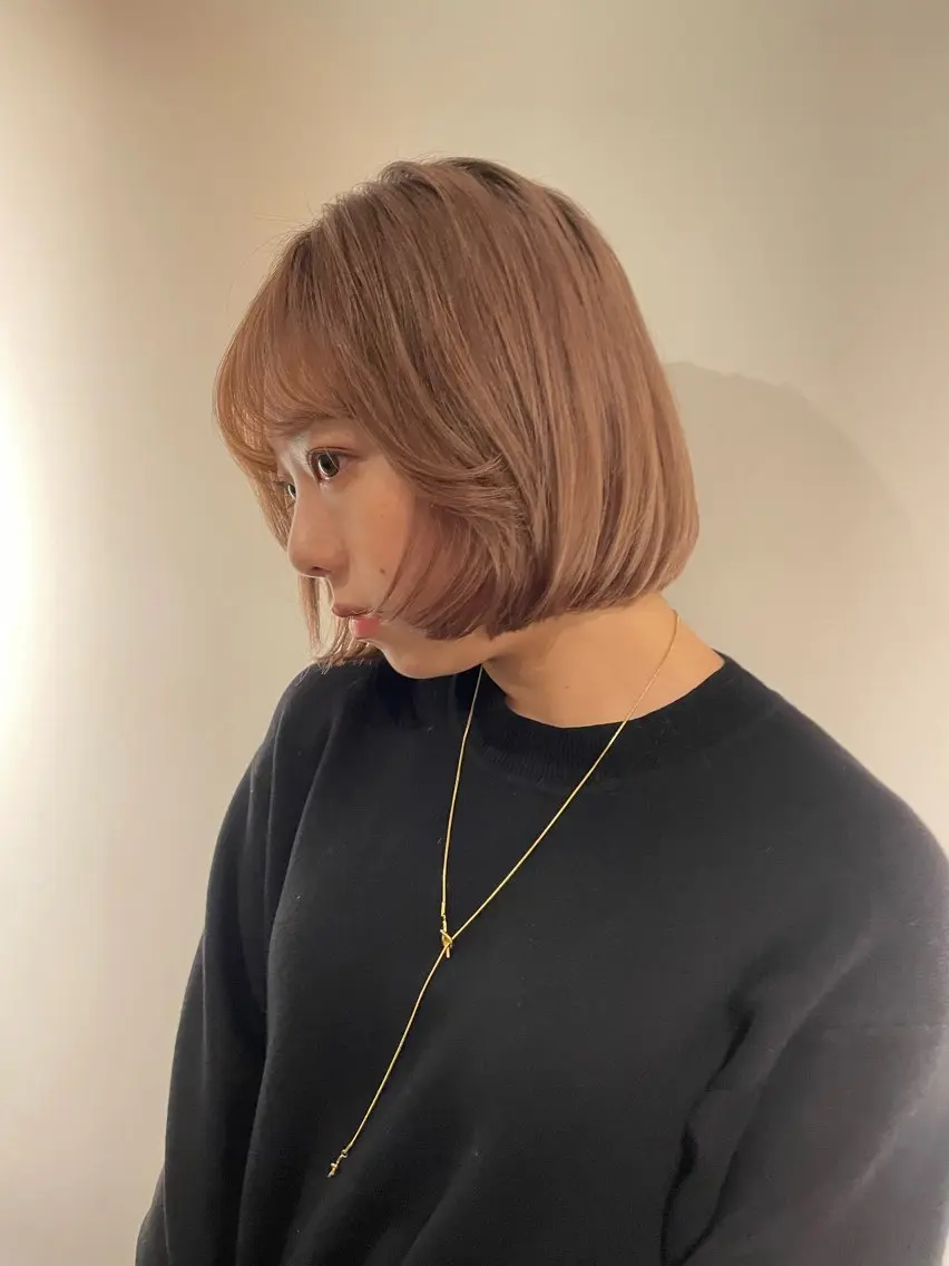 ショート カラー ベージュカラー ブリーチ ボブ カット ヘアカラー トリートメント 🪐ナチュラルモード ヘア🪐honokaのヘアスタイル