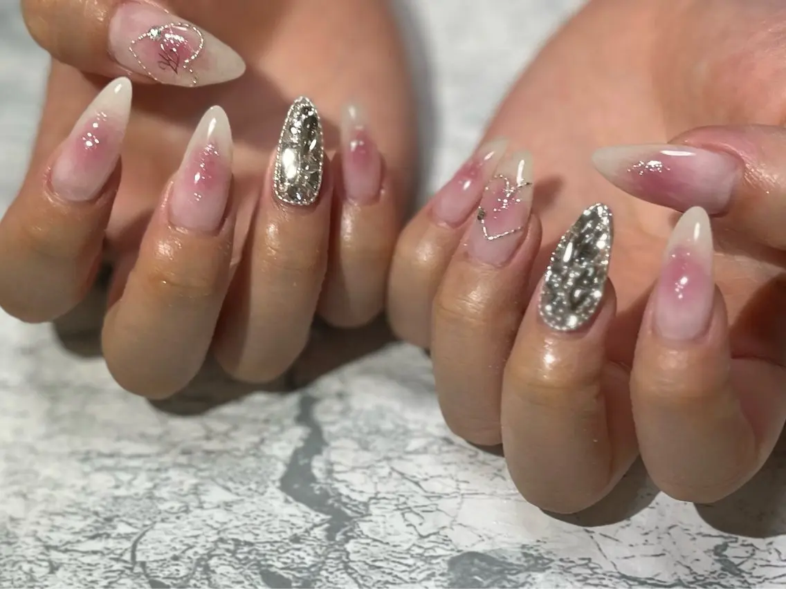 ネイル チークネイル フットネイル ニュアンスネイル シンプルネイル nail fufla ♡yamane♡のネイルデザイン