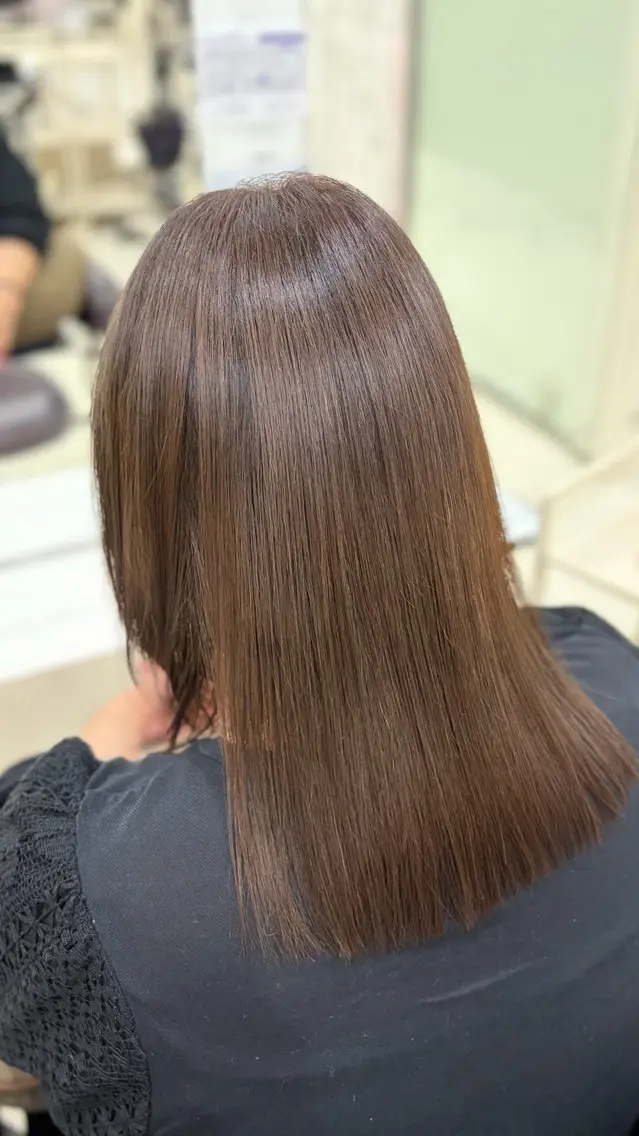 ミディアム 韓国風カラー 韓国風ヘア ヘアカラー トリートメント 北尾 遥希のヘアスタイル