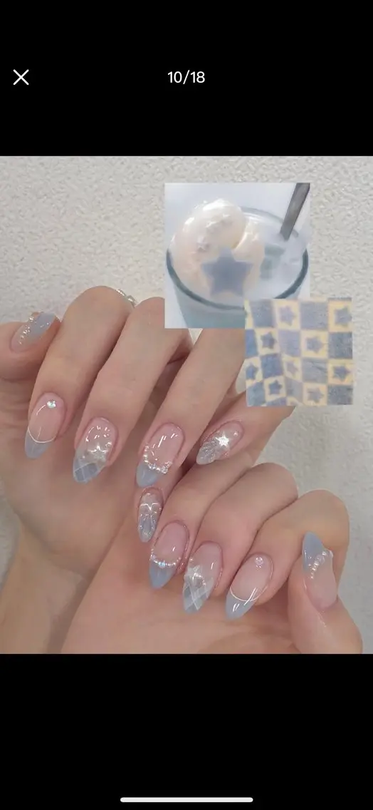 ネイル アートネイル オーロラネイル クリアネイル 長さ出し フラッシュネイル ハンドネイル Plouta Nailsalonのネイルデザイン
