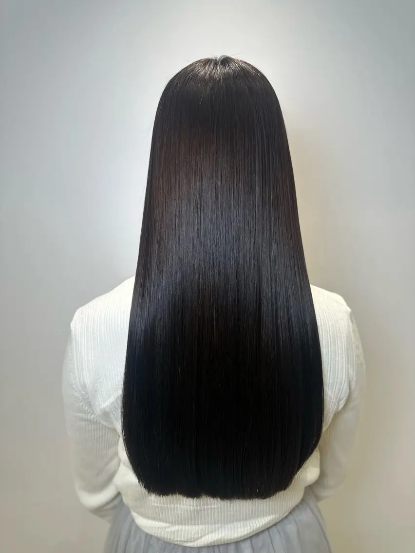 ロング パーマ カット 縮毛矯正 トリートメント 髪質改善/縮毛矯正 /レイヤーカット岡部のヘアスタイル