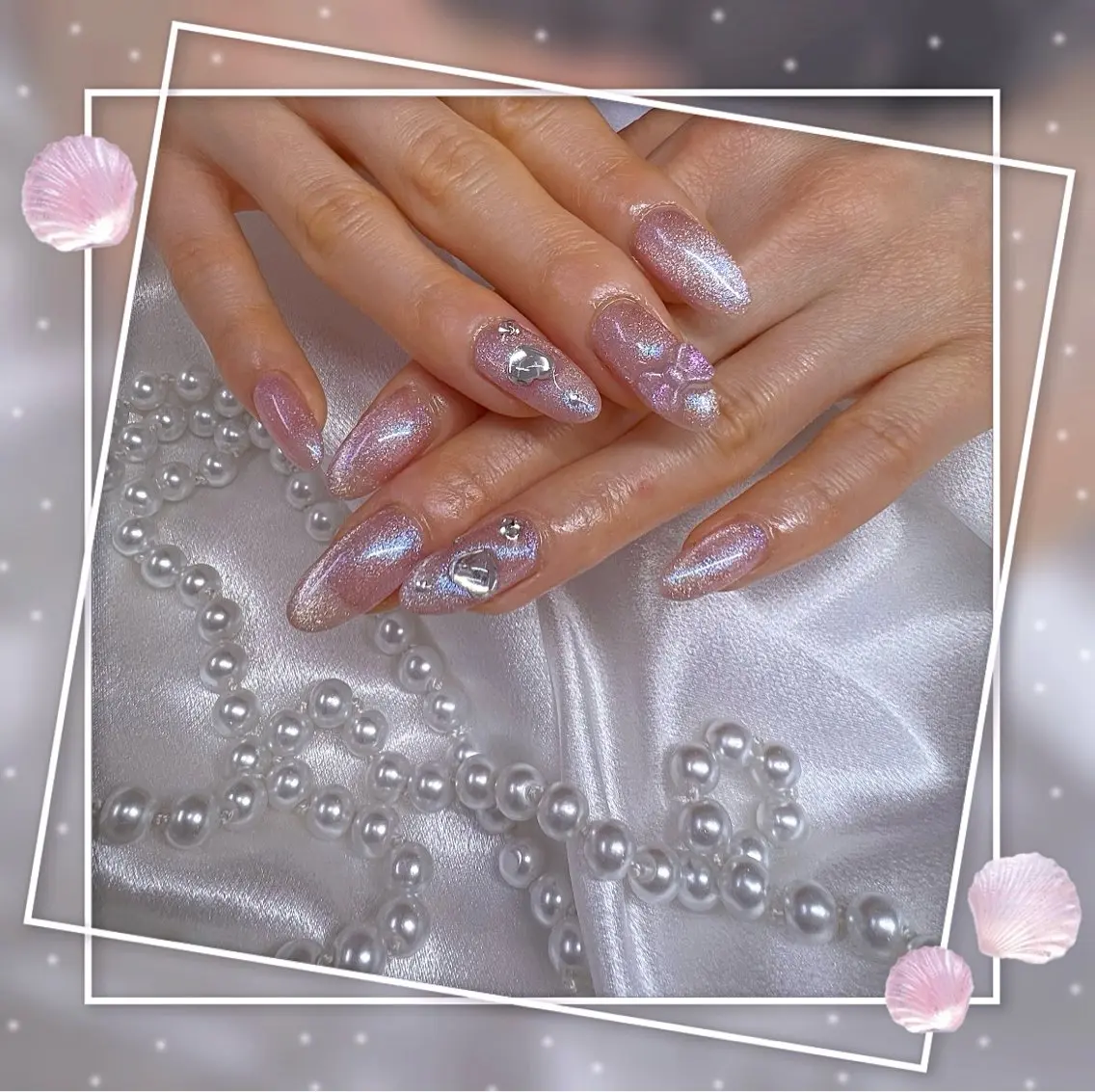 ネイル グラデーション キラキラネイル 韓国ネイル マグネットネイル ピンク Chill Nailsalonのネイルデザイン