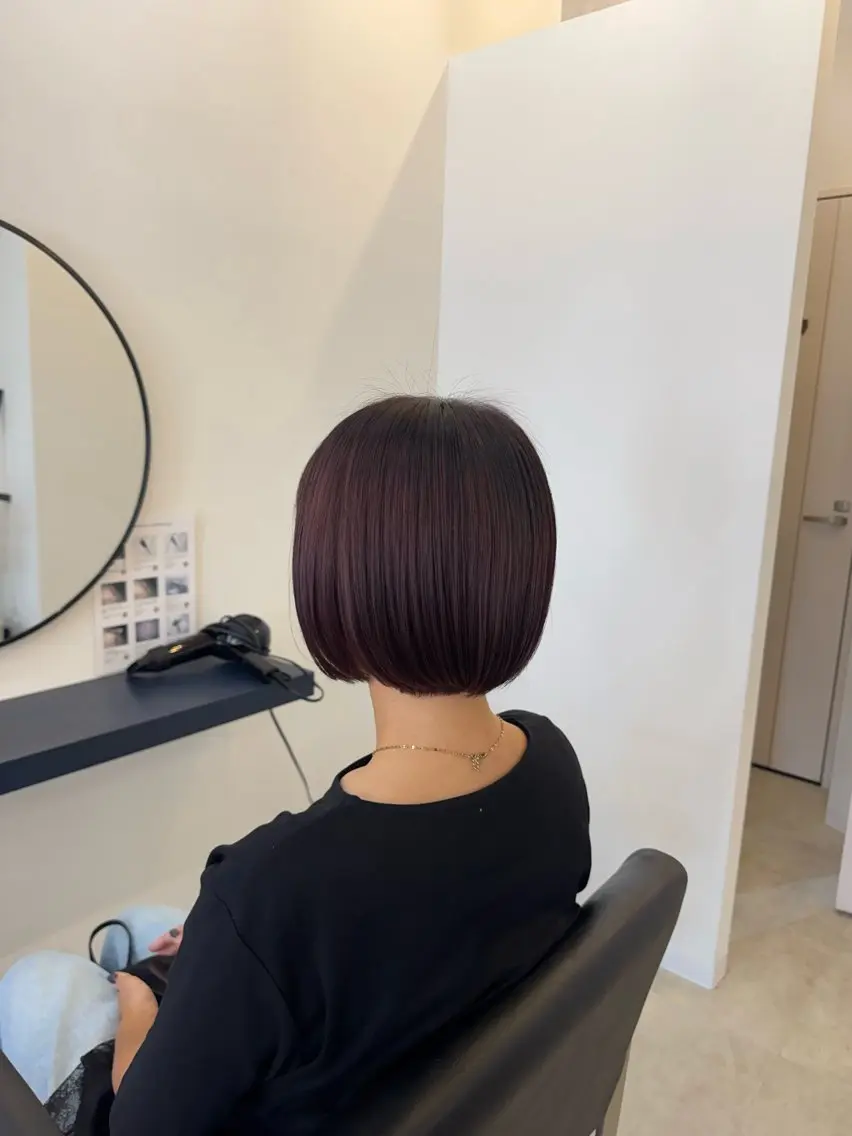 カラー ボルドーカラー ヘアカラー 中村 葵のヘアスタイル