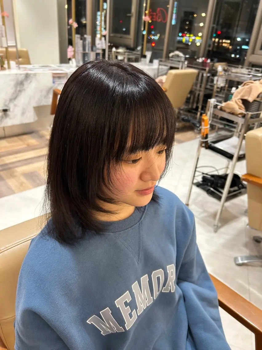 ミディアム カラー ヘアアレンジ ブラウンカラー ダブルカラー 顔周りカット 髪質改善 レイヤーカット 大阪梅田/レイヤー/ ハイライト/yuuのヘアスタイル