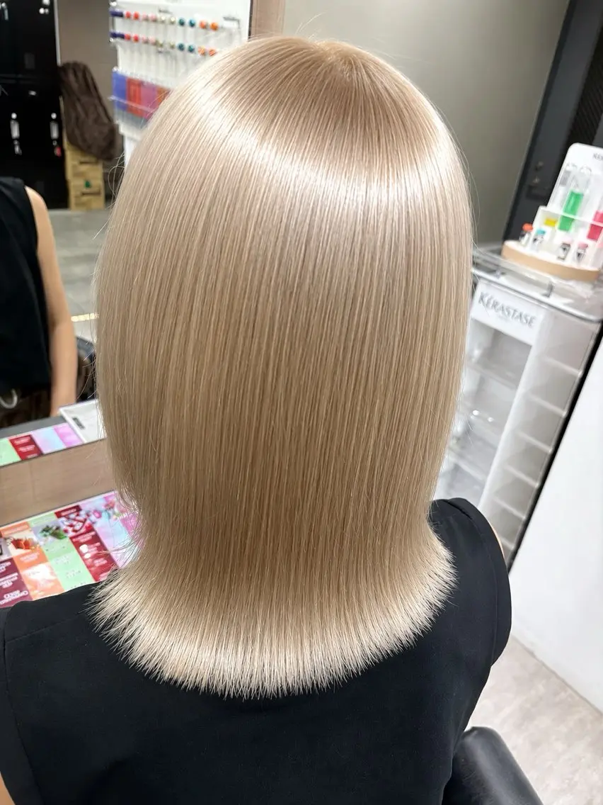 ミディアム カット ヘアカラー トリートメント 横浜/あゆみ/ エクステ特化のヘアスタイル