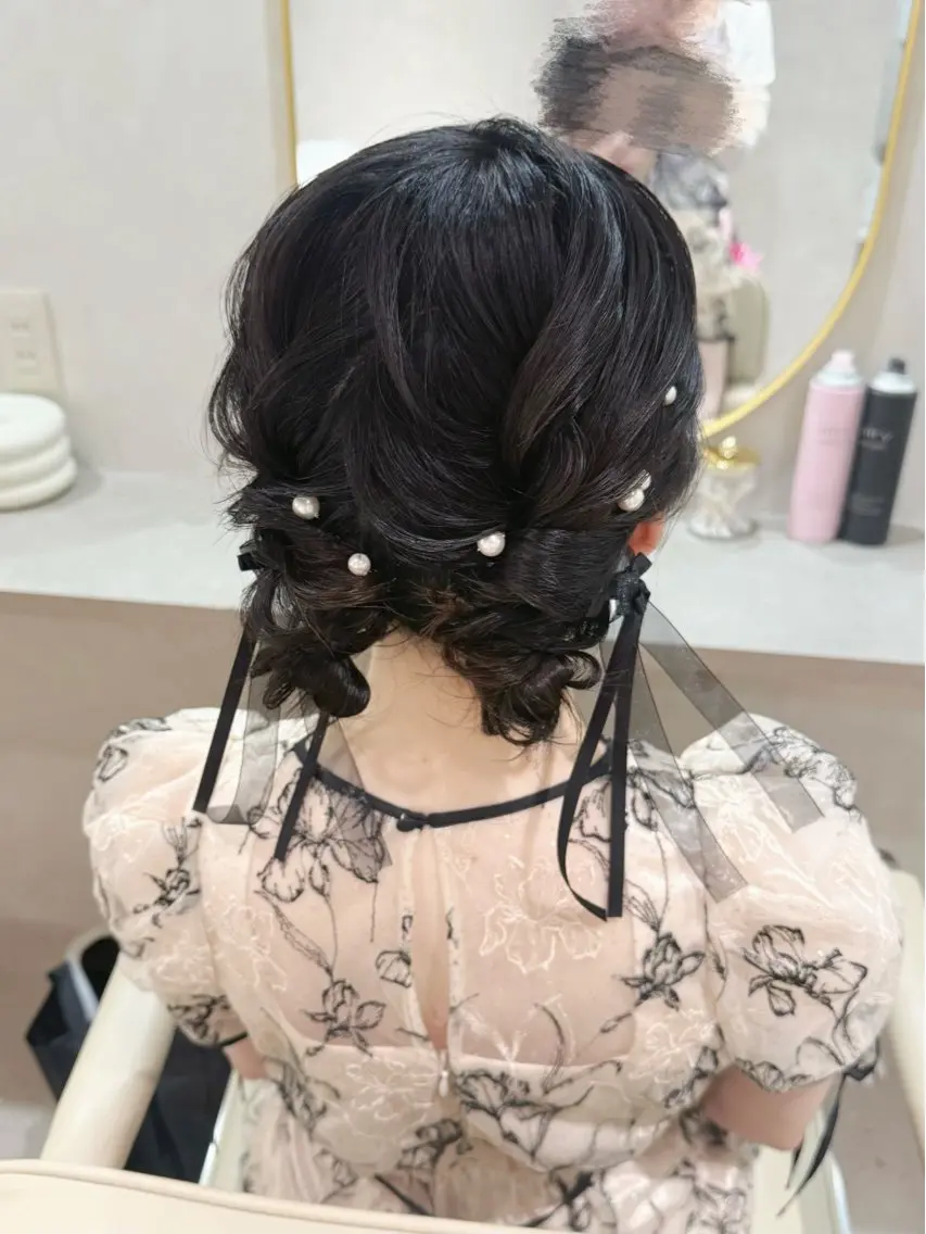 ヘアアレンジ ヘアセット セットサロンCURE 🩵あんみのマツエク・マツパデザイン