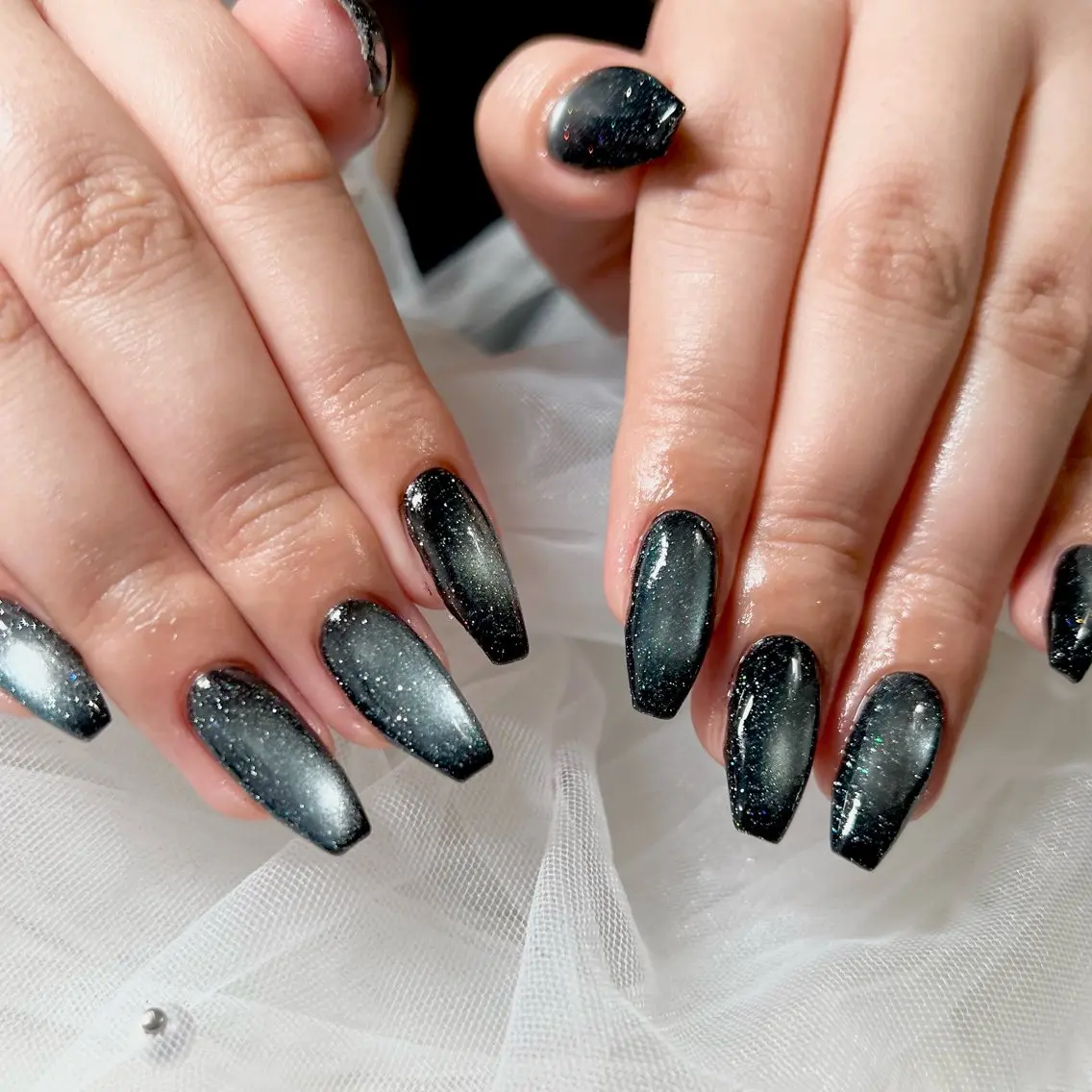 ネイル ブルー マグネットネイル ハンドネイル byul nails ビョルネイルのネイルデザイン