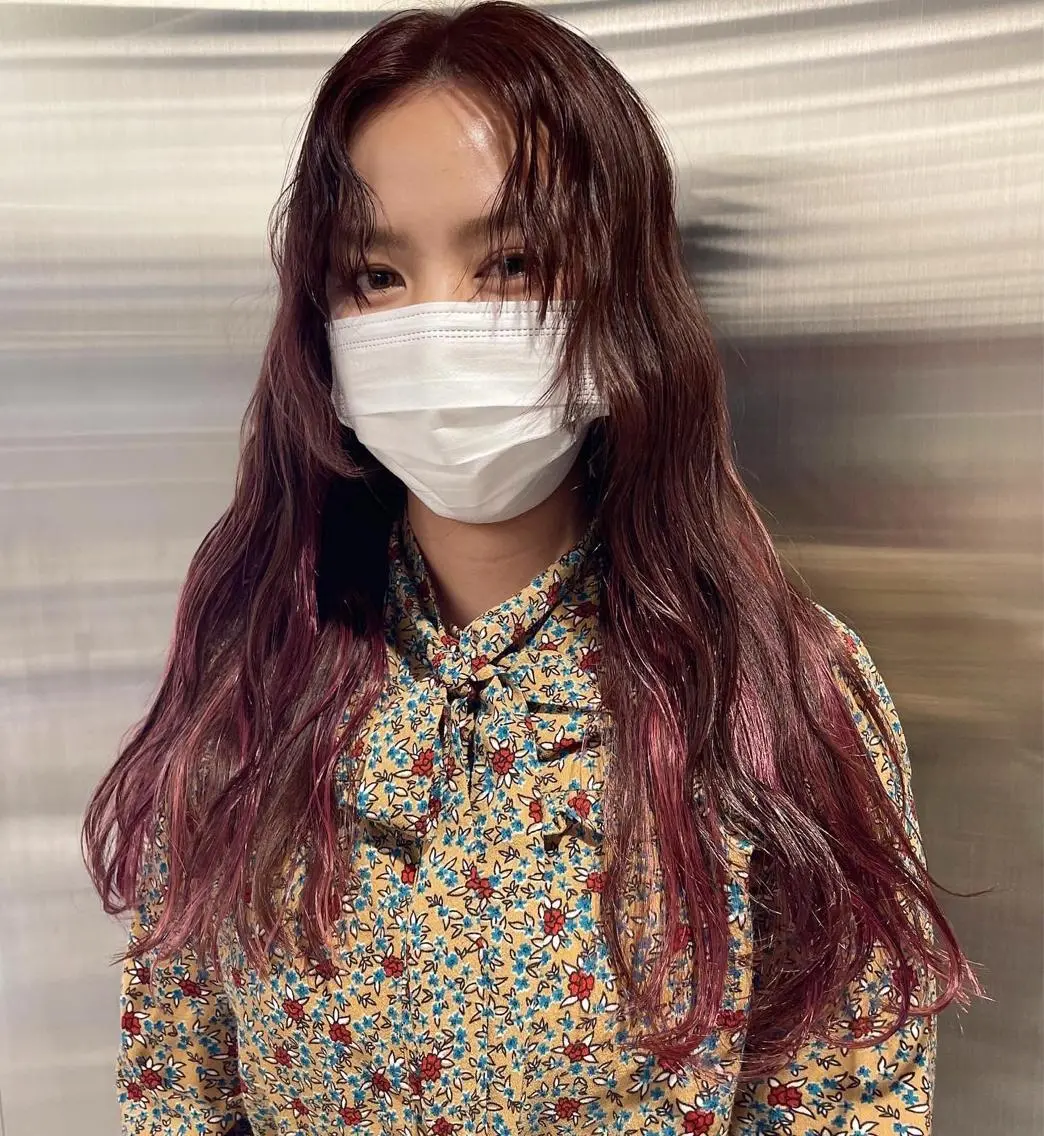 セミロング カラー ブリーチ risa 。のヘアスタイル