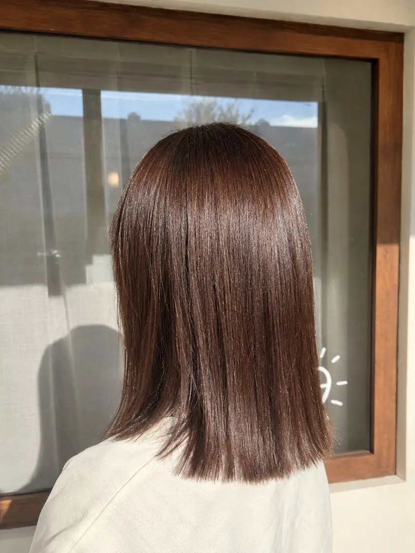 ミディアム カット ヘアカラー トリートメント abe mikaのヘアスタイル