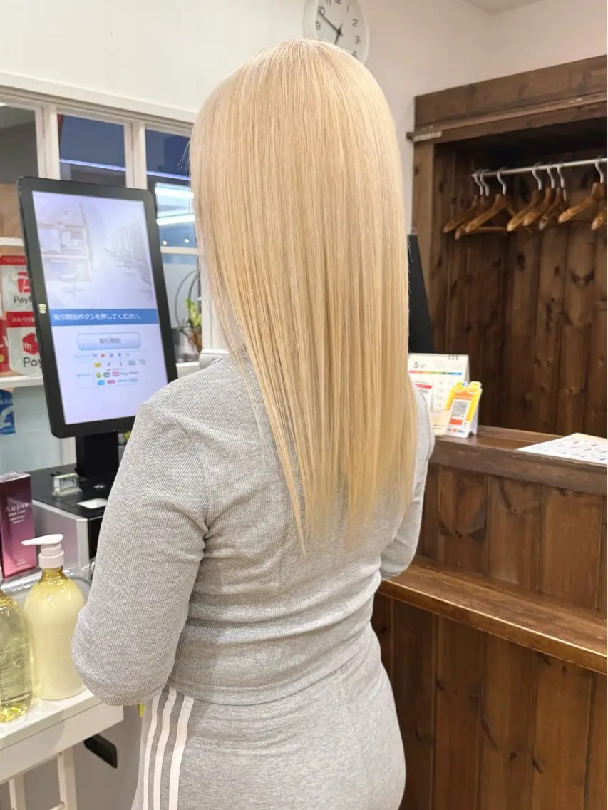 ロング カラー ベージュカラー ホワイトベージュ ヘアカラー 💖ダブルカラー/ ヘアセット/晴香💖のヘアスタイル