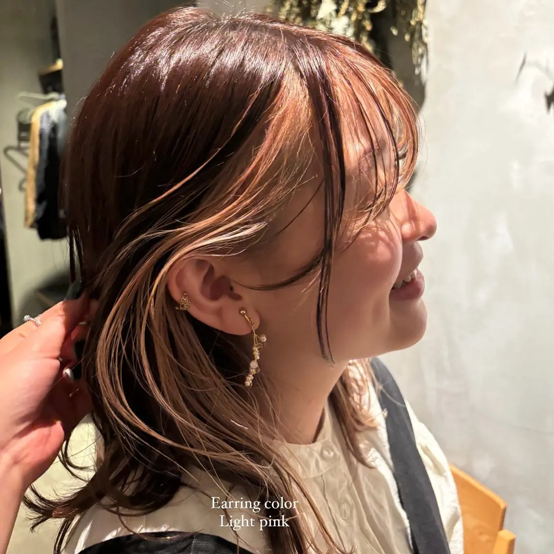 ミディアム カラー ブリーチ 顔周りカット ヘアカラー 艶カラー／ナチュラル スタイル/Ayukaのヘアスタイル