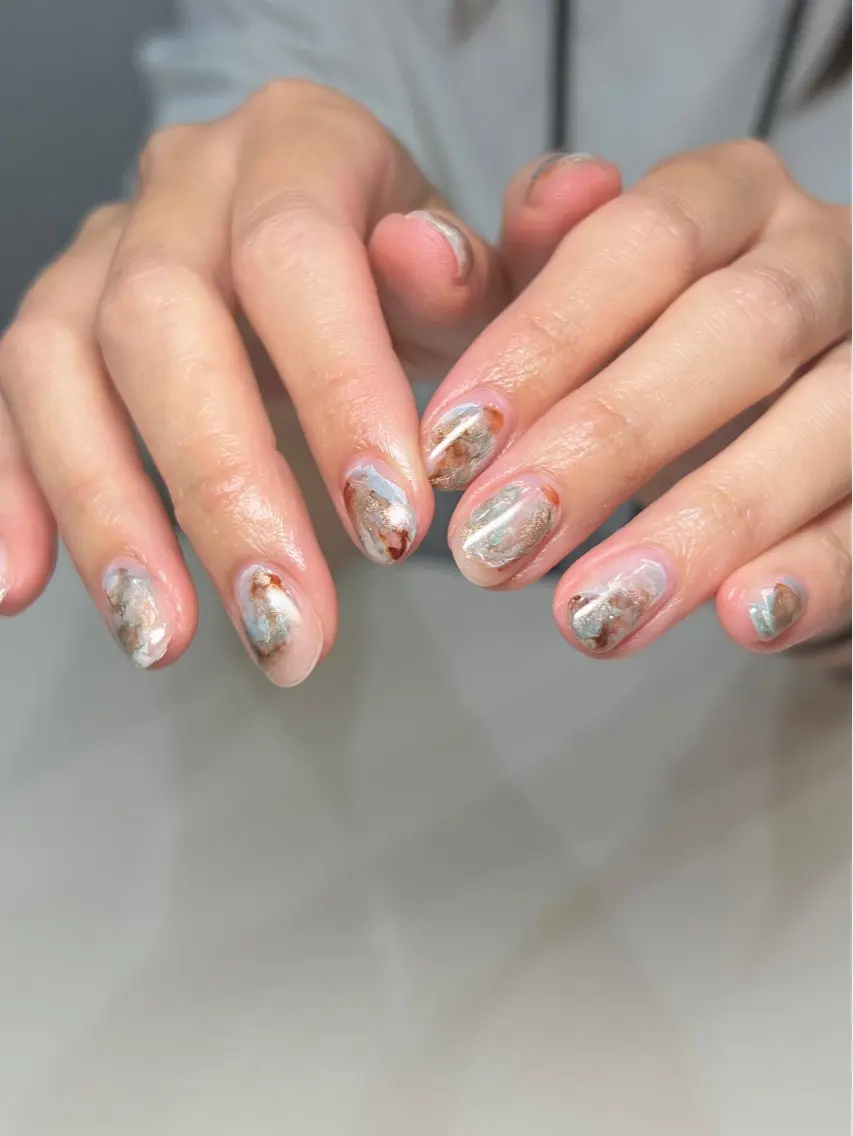 ネイル アートネイル クリアネイル 持ち込み ニュアンスネイル ハンドネイル REHTOF |朝7時Open☀️のネイルデザイン