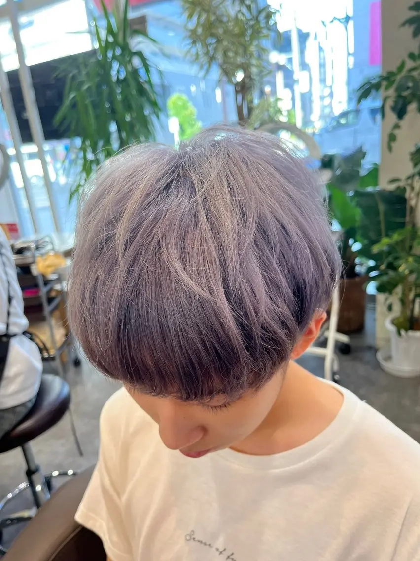ショート カラー メンズ メンズブリーチ マッシュ ブリーチ ダブルカラー ブリーチなしカラー ヘアカラー 照井 直子のヘアスタイル