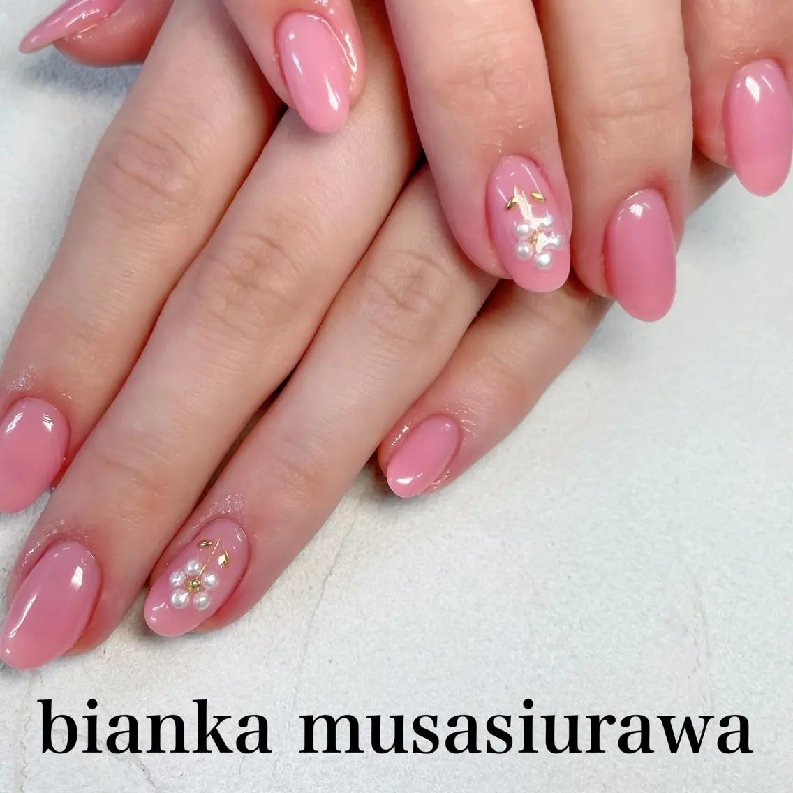 ネイル アートネイル 春ネイル ハンドネイル Bianca🎀 ONODERAのネイルデザイン