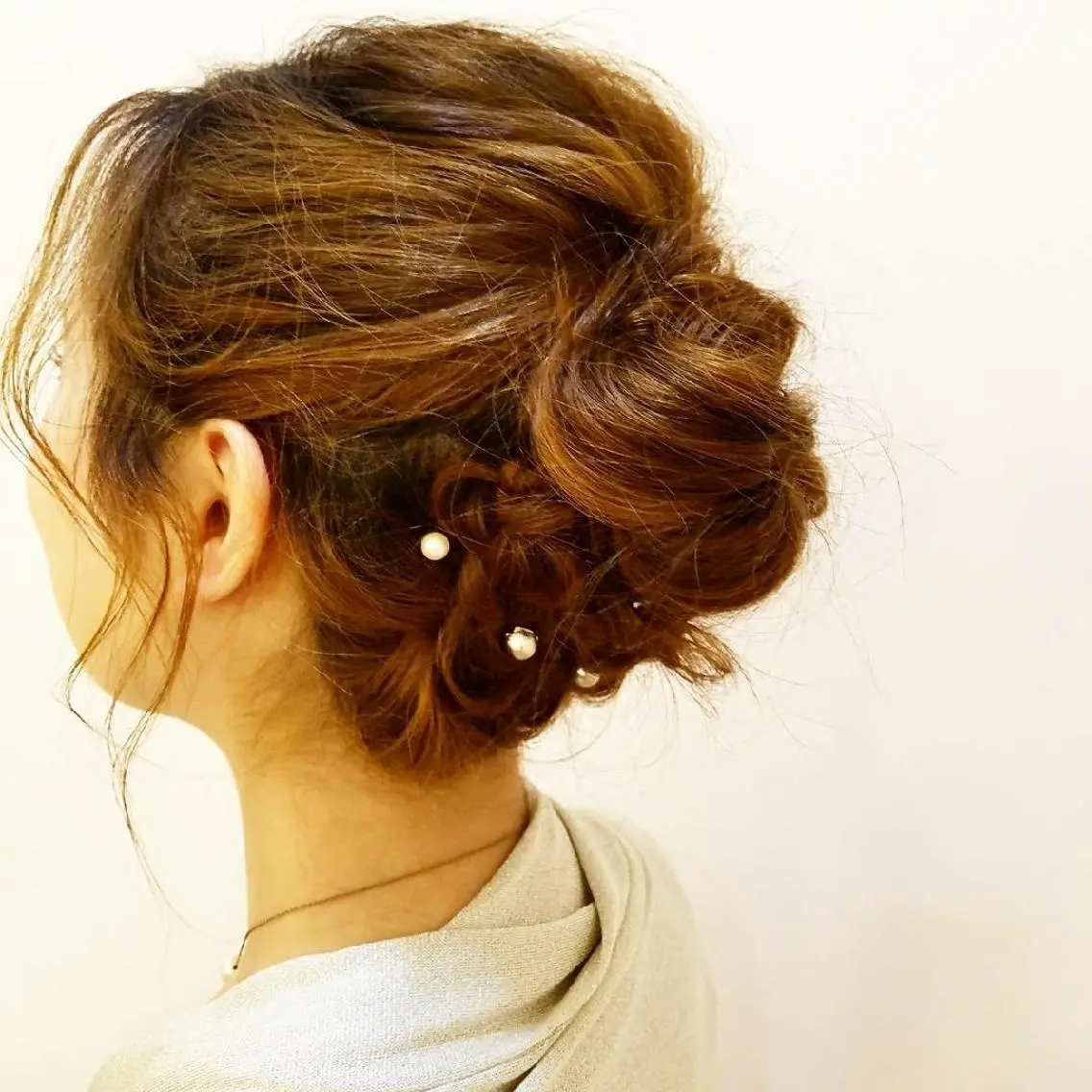 ヘアアレンジ セミロング 美谷添(ミヤゾエ) まどか大人ヘアサロンのヘアスタイル