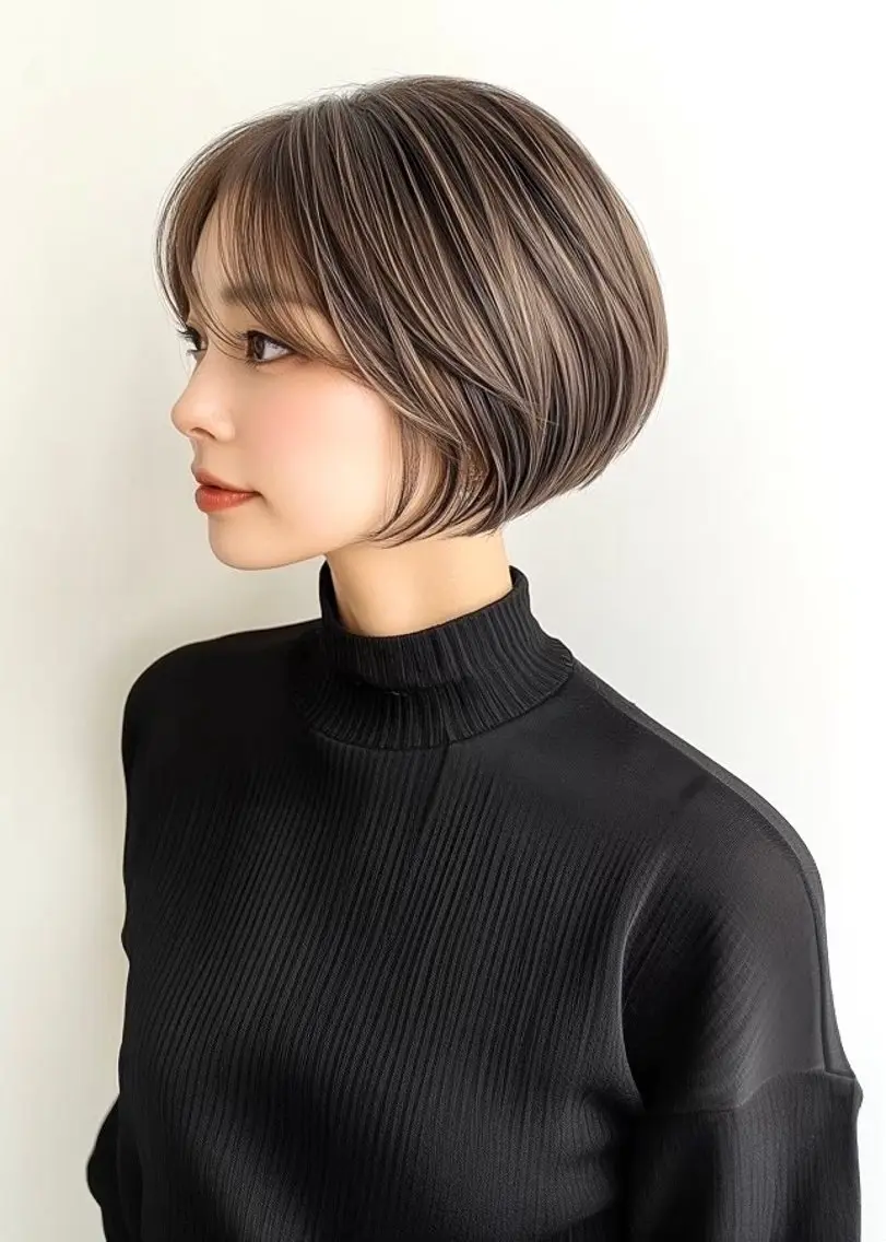 ショート 40代以降の 縮毛矯正専門家のヘアスタイル