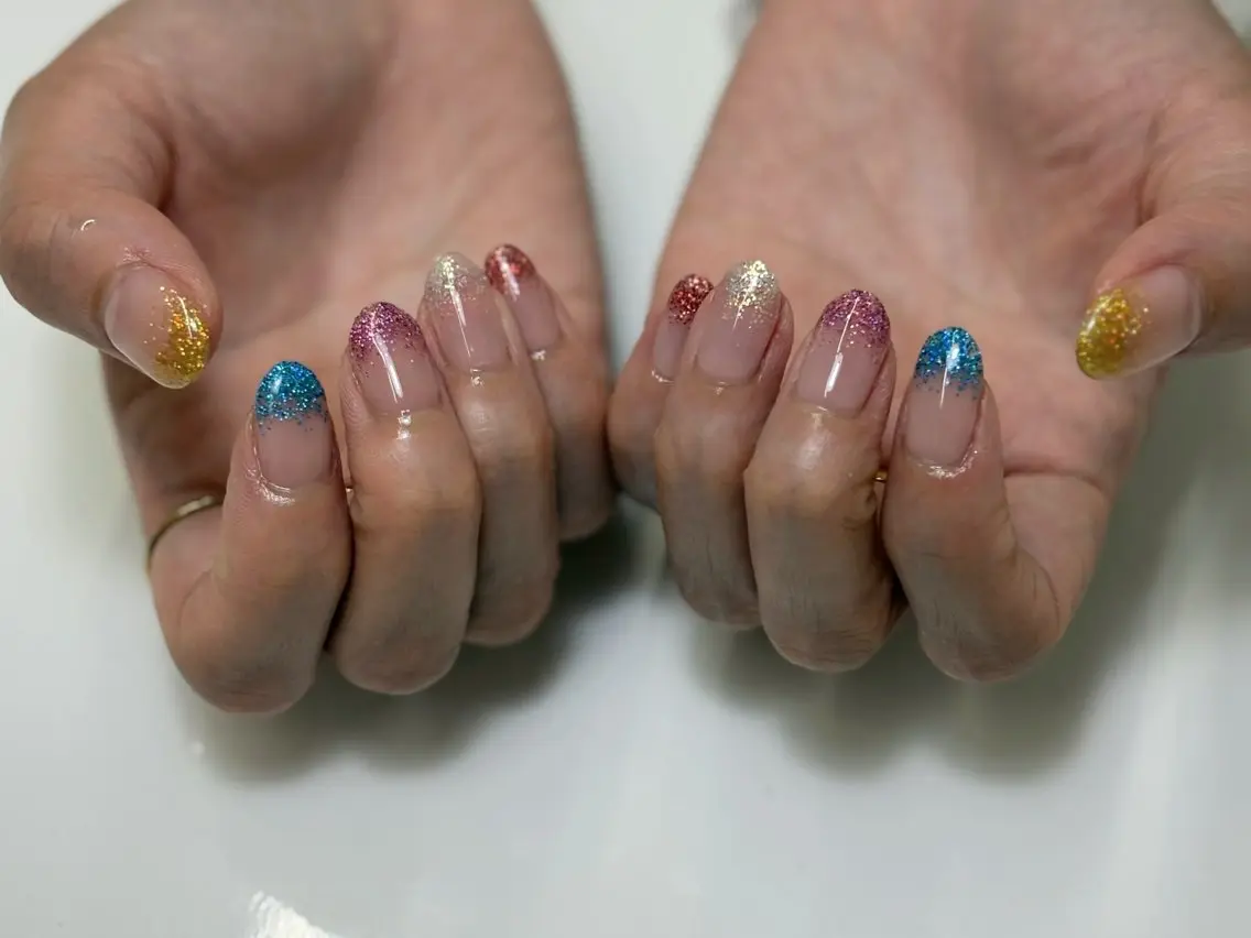 ネイル グラデーション ラメ(グリッター) ラメグラデーション bel fiore Jrネイリスト.⭐️のネイルデザイン