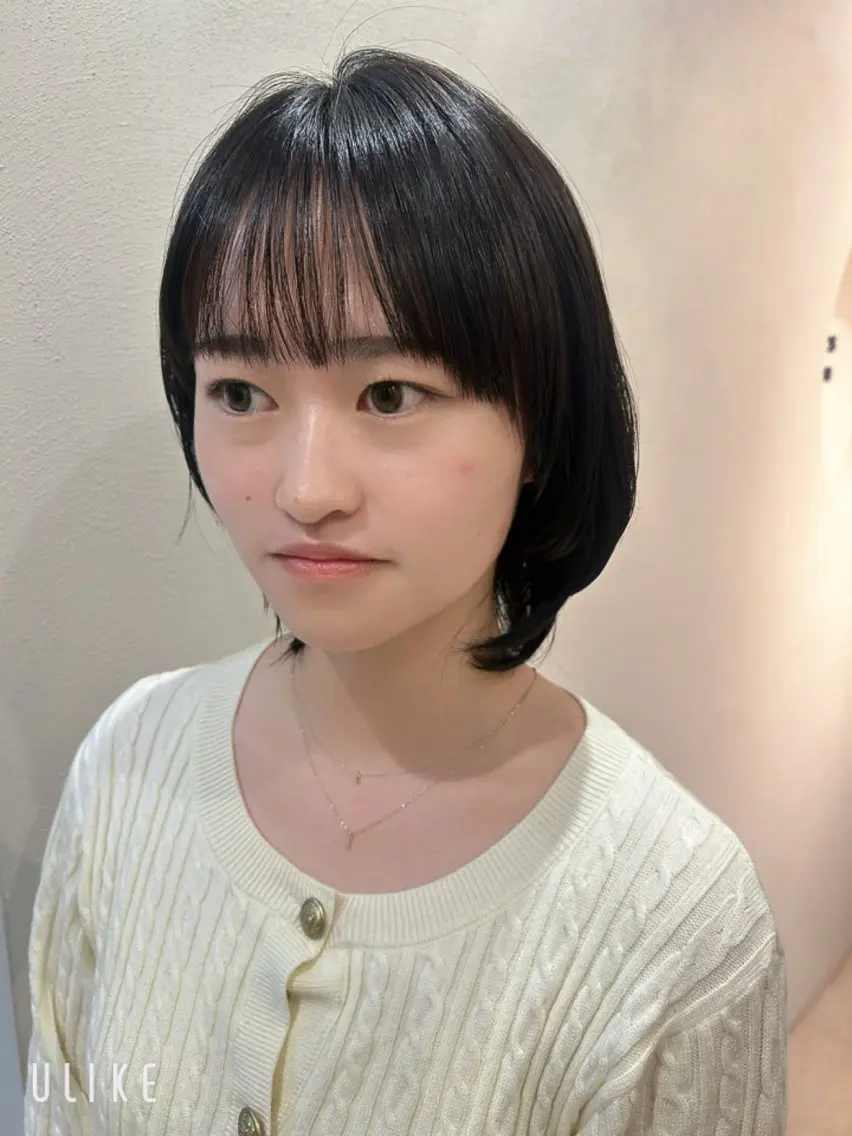 ミディアム カラー ケアカラー 透明感カラー ボブ くびれヘア 韓国風ヘア カット ヘアカラー ヘアセット 久木原 ゆりのヘアスタイル