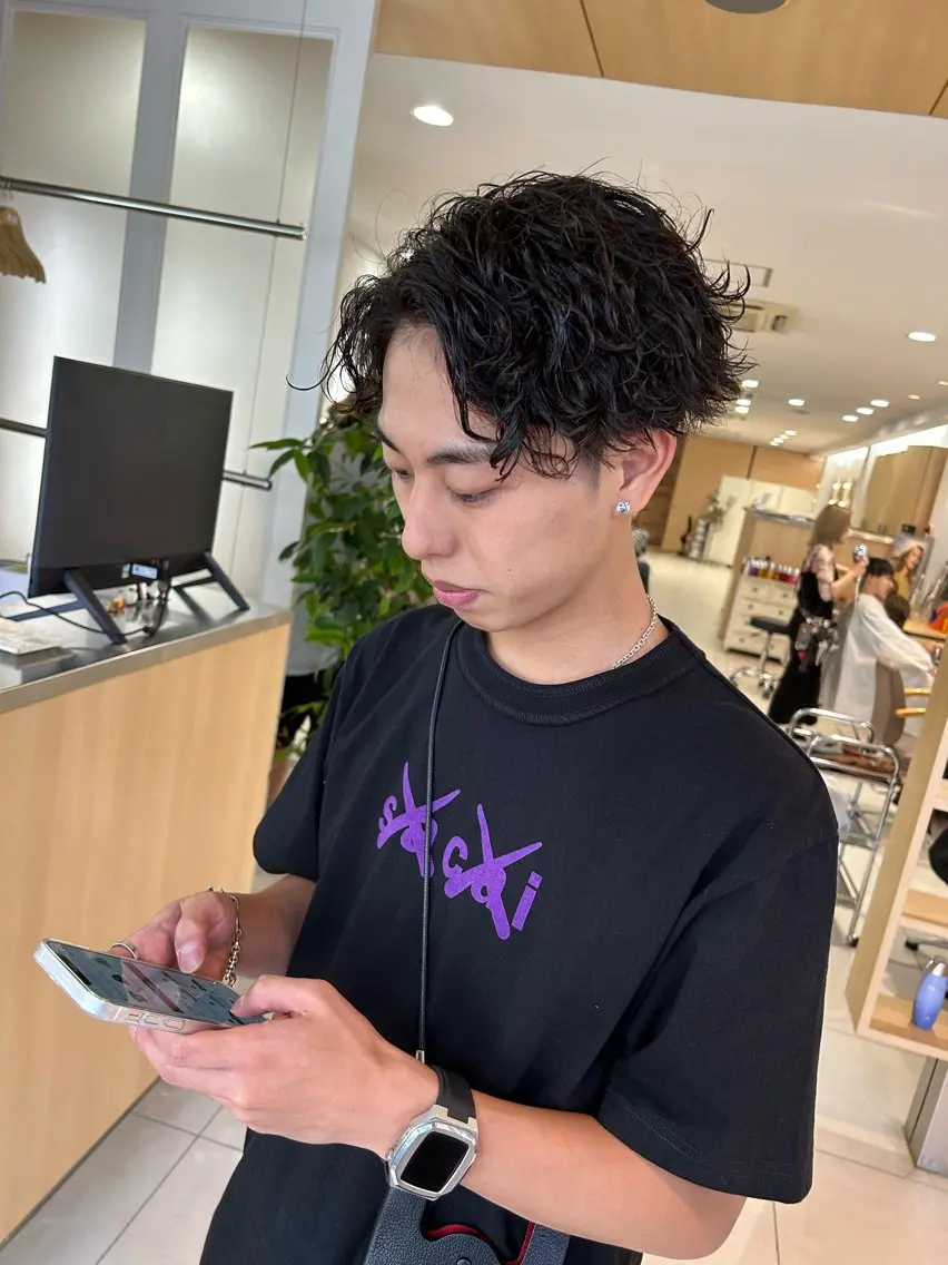 【🔥メンズ限定🔥】カットパーマ+ヘッドスパ+スタイリング剤付きの写真