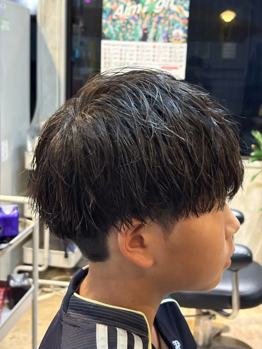 ショート パーマ メンズ キッズ メンズパーマ メンズツイストパーマ 刈り上げ ツイストパーマ YUUTO 【メンズ限定】のヘアスタイル
