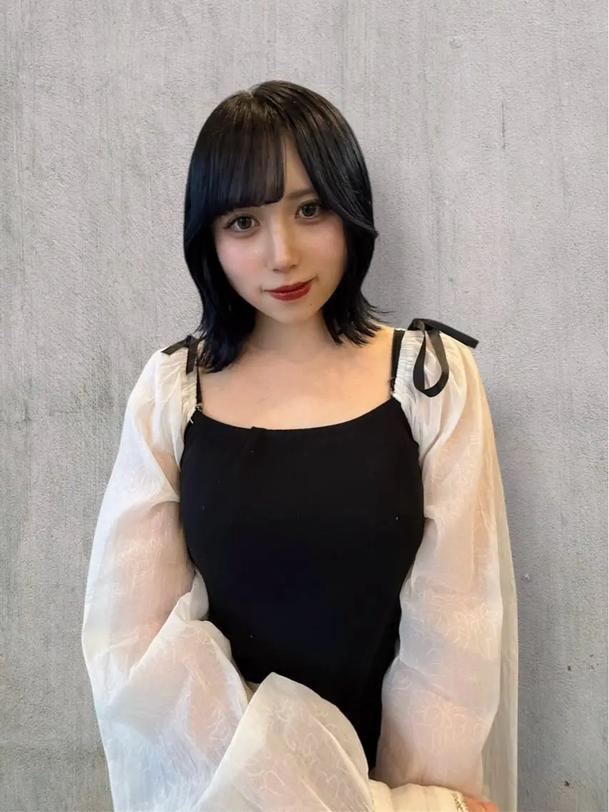 ミディアム 顔周りカット レイヤーカット カット トリートメント 松岡 結颯のヘアスタイル
