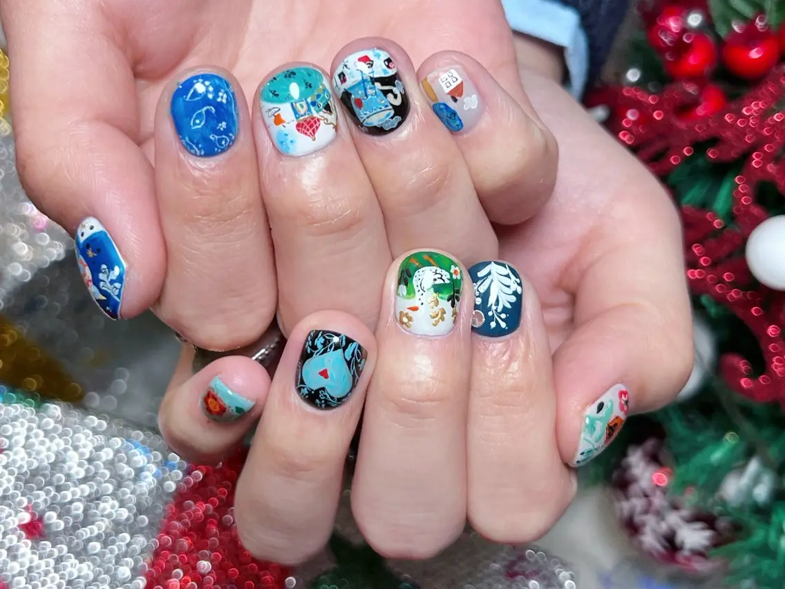 ネイル 成人式 ロングネイル 持ち込み スカルプネイル 冬ネイル ハンドネイル Painty nailのネイルデザイン