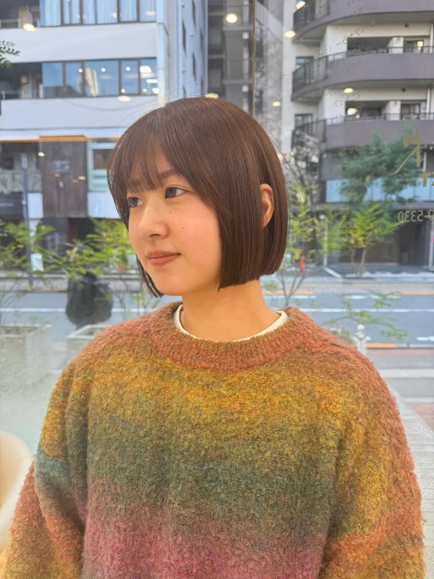 ショート カラー ブラウンカラー ボブ Seeknext // Rukaのヘアスタイル