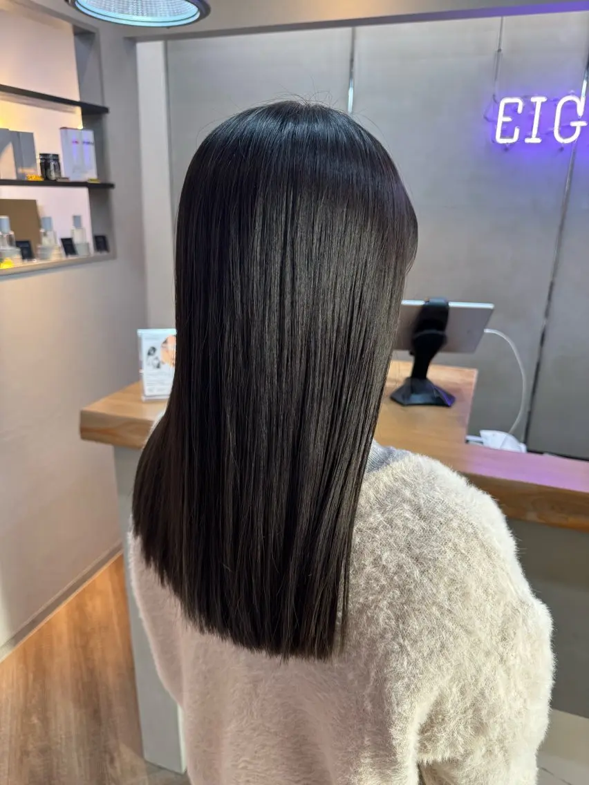 セミロング ヘアカラー 縮毛矯正/ボブ✨ 𝑨𝒀𝑼🎀のヘアスタイル