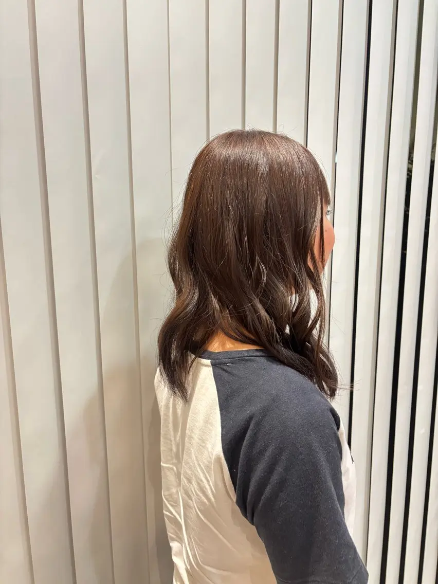 ミディアム カラー 透明感カラー トリートメント ヘアカラー ブリーチ/パーマ/ りん/みゆのヘアスタイル