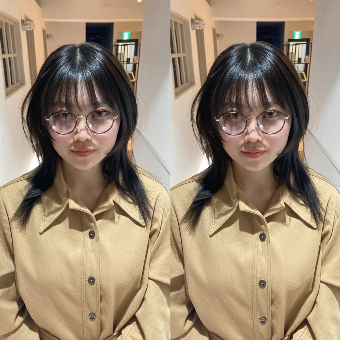 セミロング カラー レイヤーカット み うのヘアスタイル