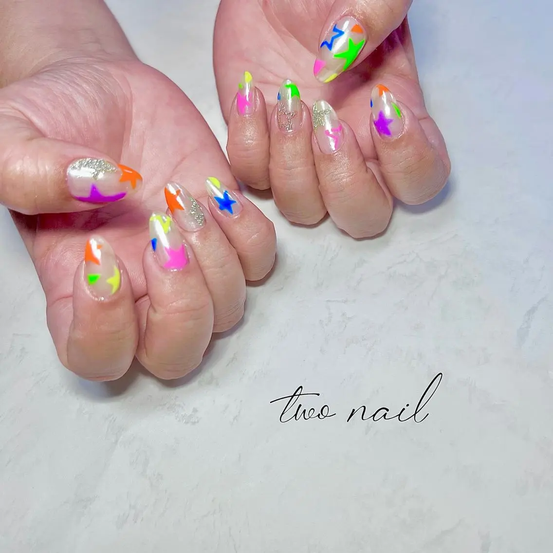ネイル アートネイル フットネイル ハート ニュアンスネイル ホワイト two nailのネイルデザイン