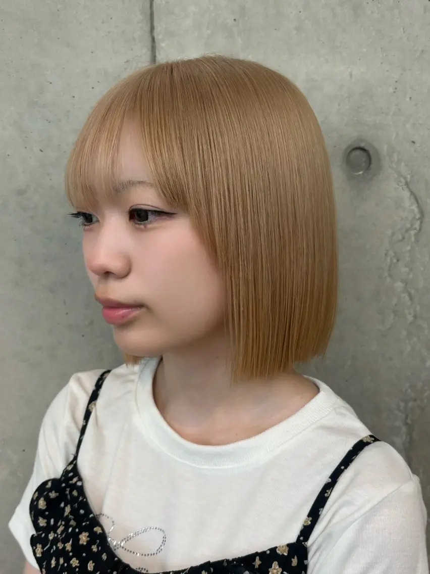 ミディアム カラー カット ヘアカラー トリートメント ミルクティー/ レイヤー/yuriaのヘアスタイル