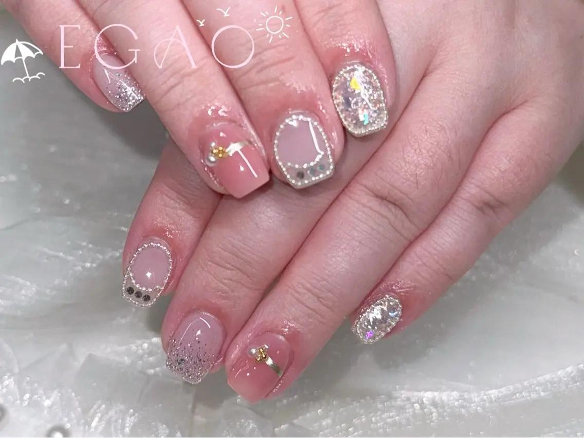 ネイル アートネイル フットネイル フレンチネイル ジェルネイル グラデーション ハンドネイル EGAO NAIL 錦糸町店のネイルデザイン