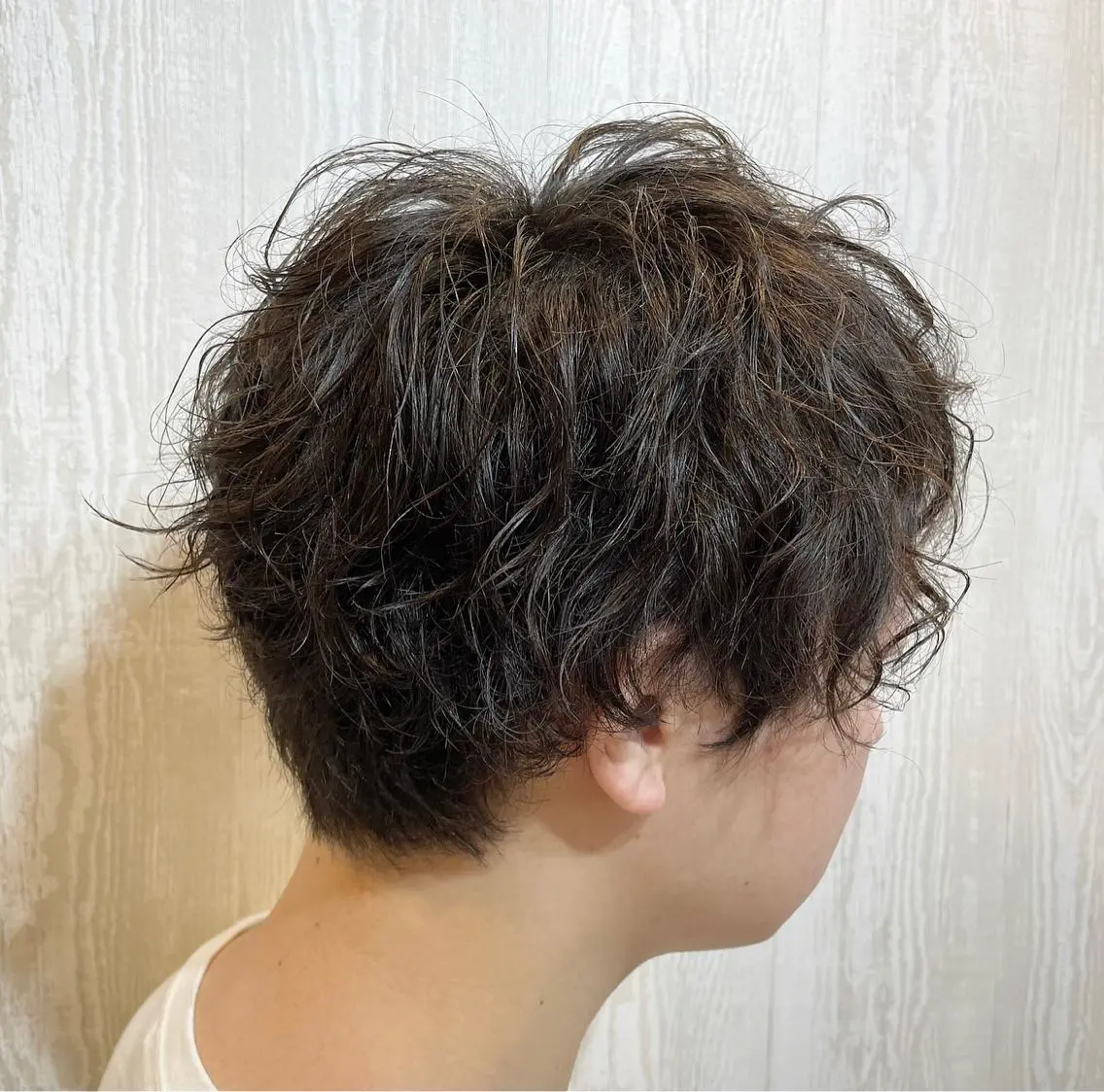 ショート パーマ メンズ カット パーマ HUENEST アカデミーサロンのヘアスタイル