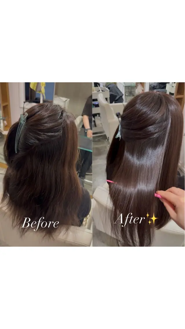 ロング 縮毛矯正 縮毛矯正 原宿♡縮毛矯正♡透明 感カラー【MAYU】のヘアスタイル
