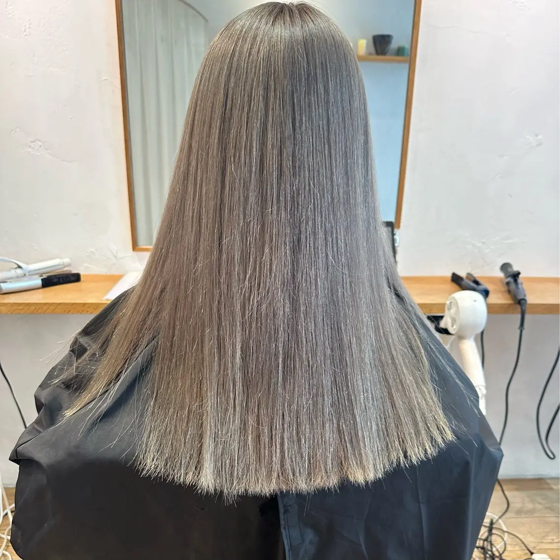ロング カラー ダブルカラー グレージュ ヘアカラー トリートメント 縮毛/透明感カラー Mariamu🫧のヘアスタイル