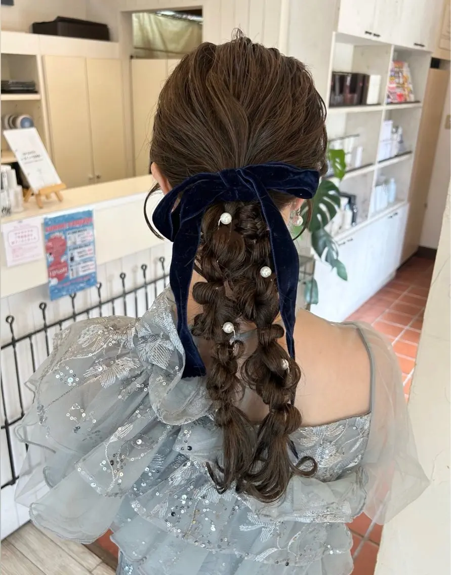 ロング ヘアアレンジ カット 縮毛矯正 Hanon 掛水　美桜のヘアスタイル