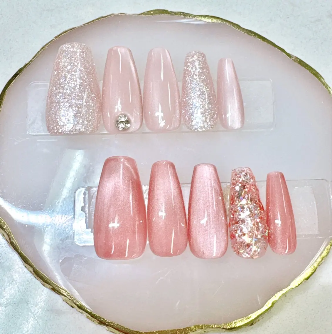 ネイル べっ甲ネイル フレンチネイル ジェルネイル ガラスフレンチ パラジェル ハンドネイル Queeens nailのネイルデザイン
