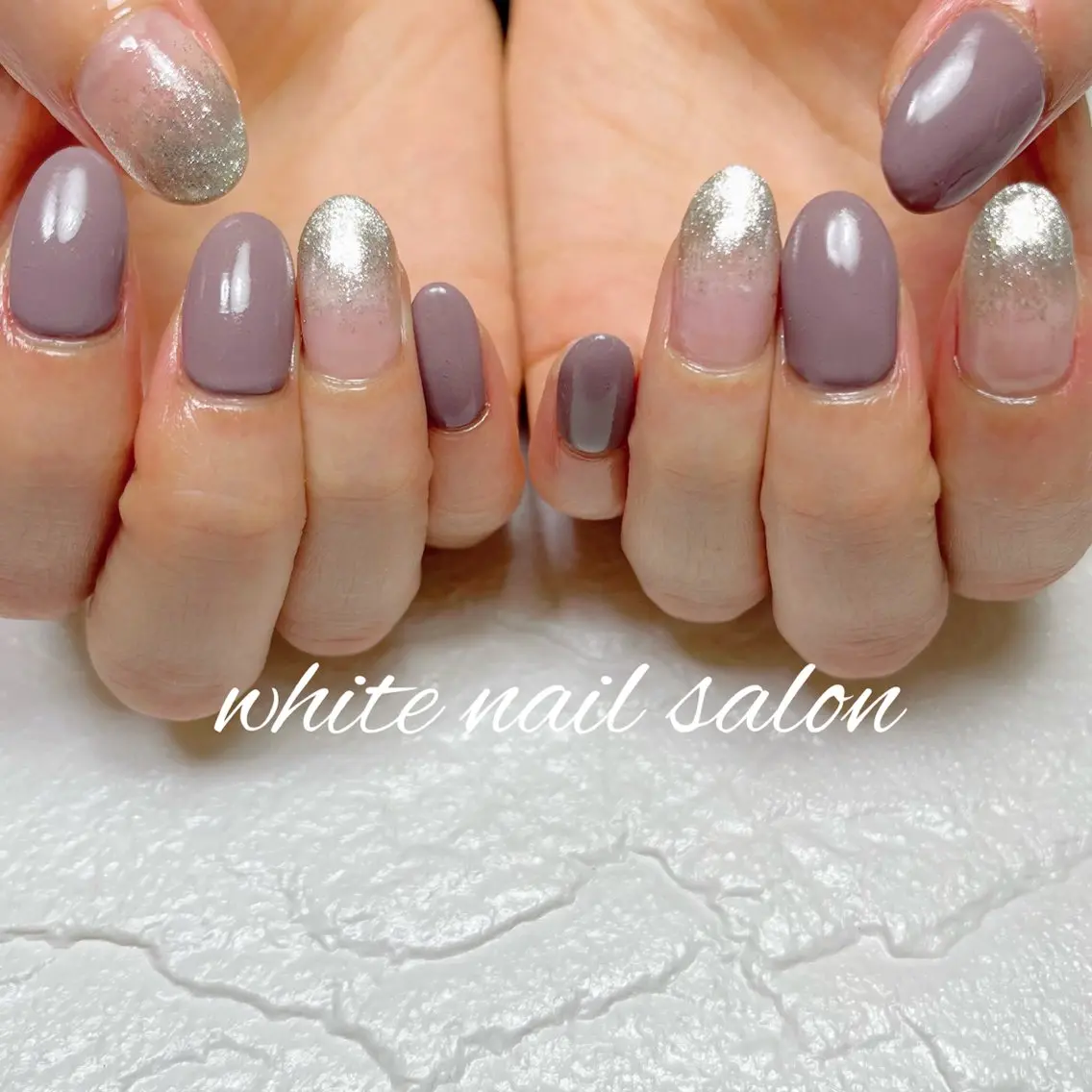 ネイル ラメ(グリッター) シンプルネイル white nail salonのネイルデザイン
