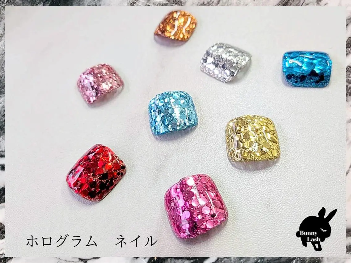 ネイル フットネイル ジェルネイル ホログラムネイル バニーラッシュ Nail. HANAのネイルデザイン