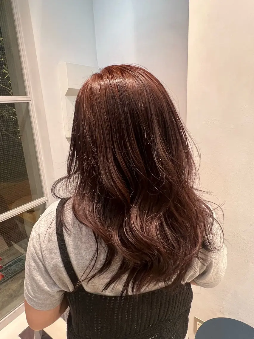 ロング ヘアカラー レイヤーカット ⭐シミズリホのヘアスタイル