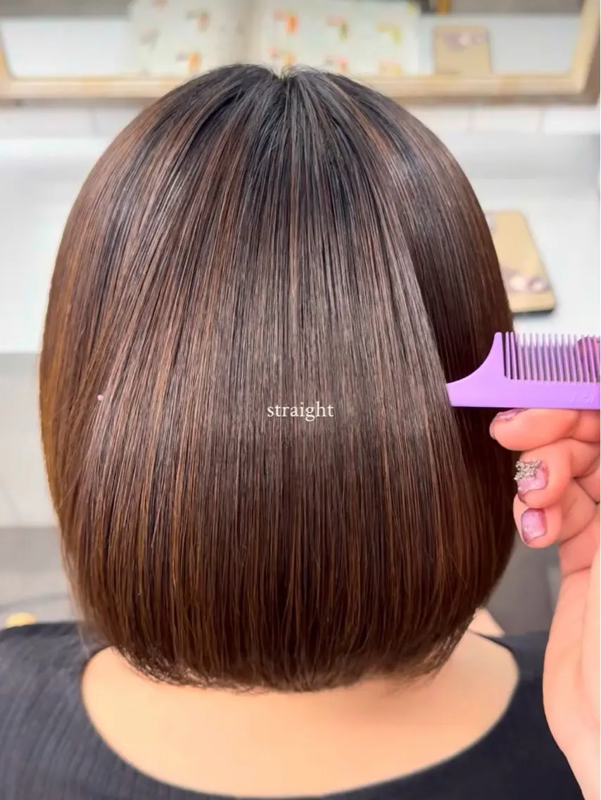 ミディアム 縮毛矯正 カット 縮毛矯正 トリートメント MIKI /縮毛矯正 /レイヤーカットのヘアスタイル