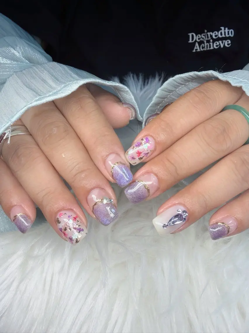 ネイル アートネイル オーロラネイル チークネイル 長さ出し フットネイル ハンドネイル Chan nailsのネイルデザイン
