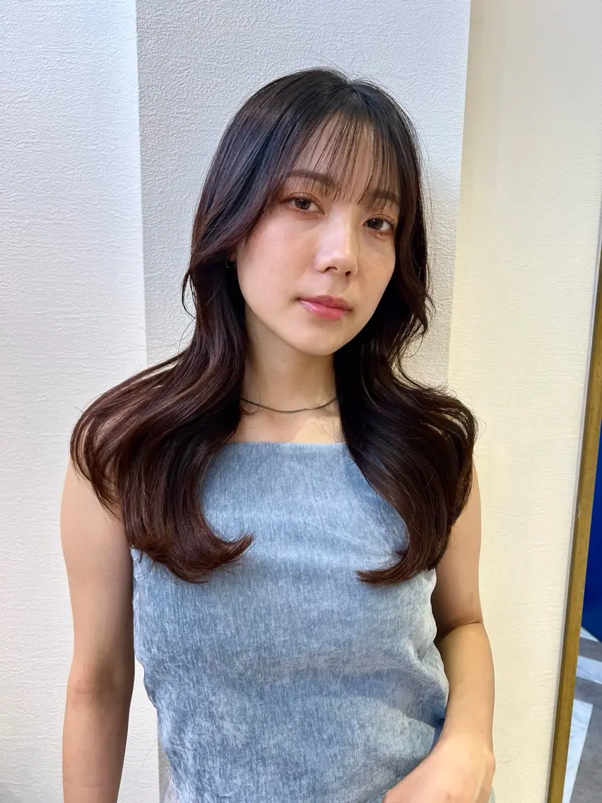 セミロング レイヤーカット カット ヘアカラー トリートメント ‎🤍レイヤー/ 縮毛矯正🖤菊池瑛士のヘアスタイル